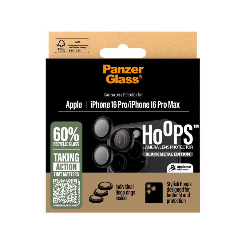 PanzerGlass Hoops Lens Screen Protector - Apple iPhone 16 Pro / iPhone 16 Pro Max - Black (1284)