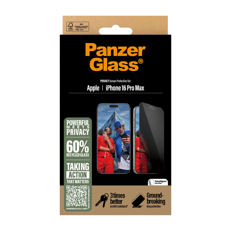 PanzerGlass Screen Protector Ultra Wide Fit - Apple iPhone 16 Pro Max - Black (2864)