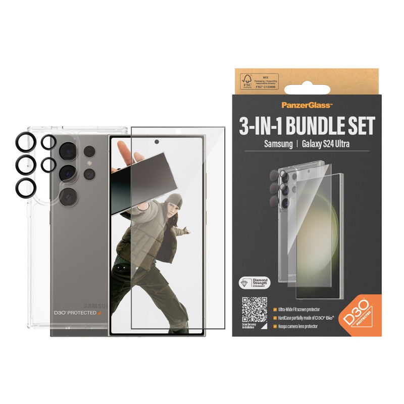 PanzerGlass 3-In-1 Protection Bundle - Samsung Galaxy S24 Ultra (B1212+7352)