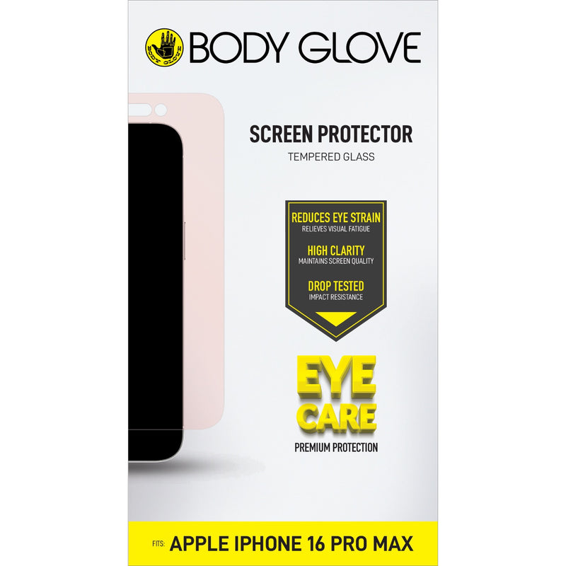 Body Glove Eye Care Tempered Glass Screen Protector - Apple iPhone 16 Pro Max - Clear (BGSGETG-I16PM)