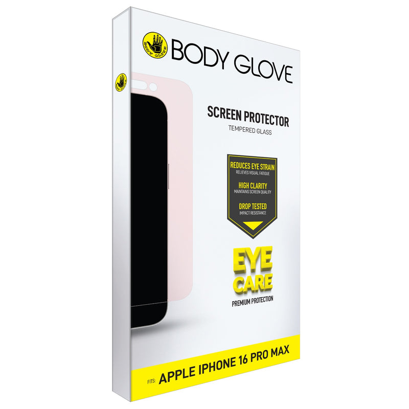 Body Glove Eye Care Tempered Glass Screen Protector - Apple iPhone 16 Pro Max - Clear (BGSGETG-I16PM)