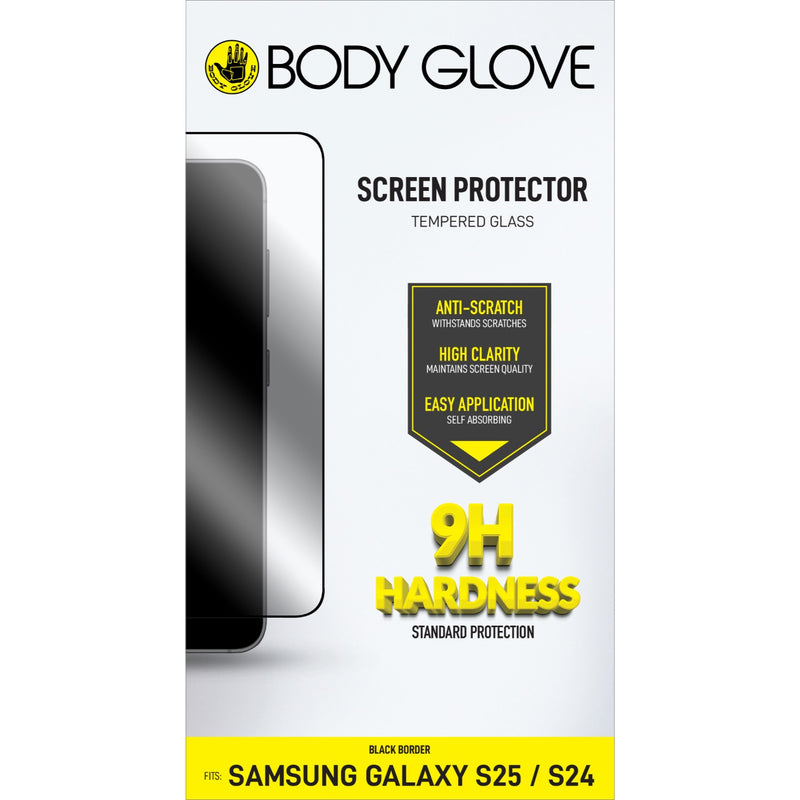 Body Glove Tempered Glass Screen Protector - Samsung Galaxy S25 - Black Border (BGSGFGTG-GS25B)