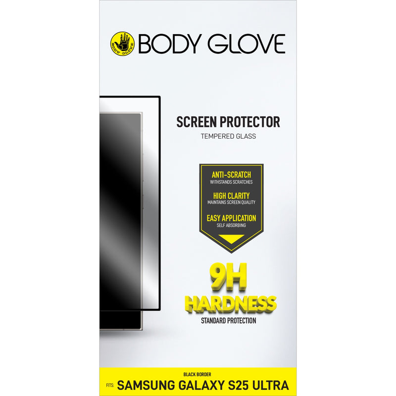 Body Glove Tempered Glass Screen Protector - Samsung Galaxy S25 Ultra - Black Border (BGSGFGTG-GS25UB)