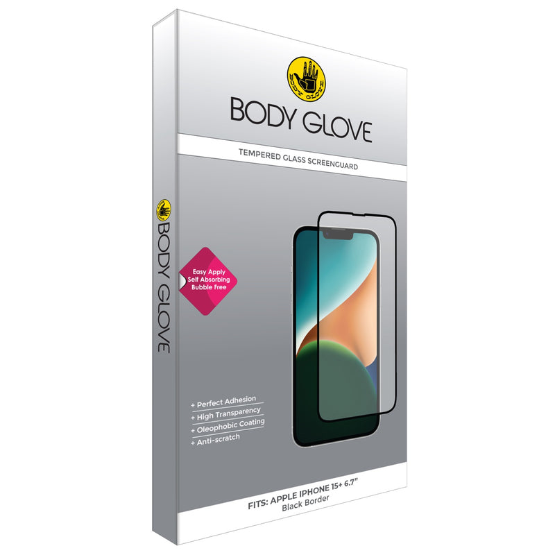 Body Glove Tempered Glass Screen Protector - Apple iPhone 15 Plus - BGSGFGTG-I15PB