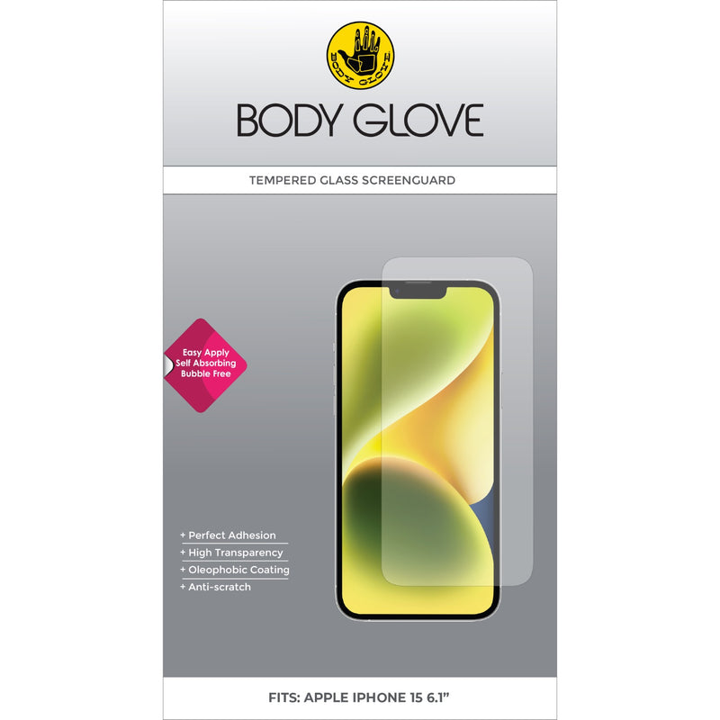 Body Glove Tempered Glass Screen Protector - Apple iPhone 15 - BGSGFGTG-I15