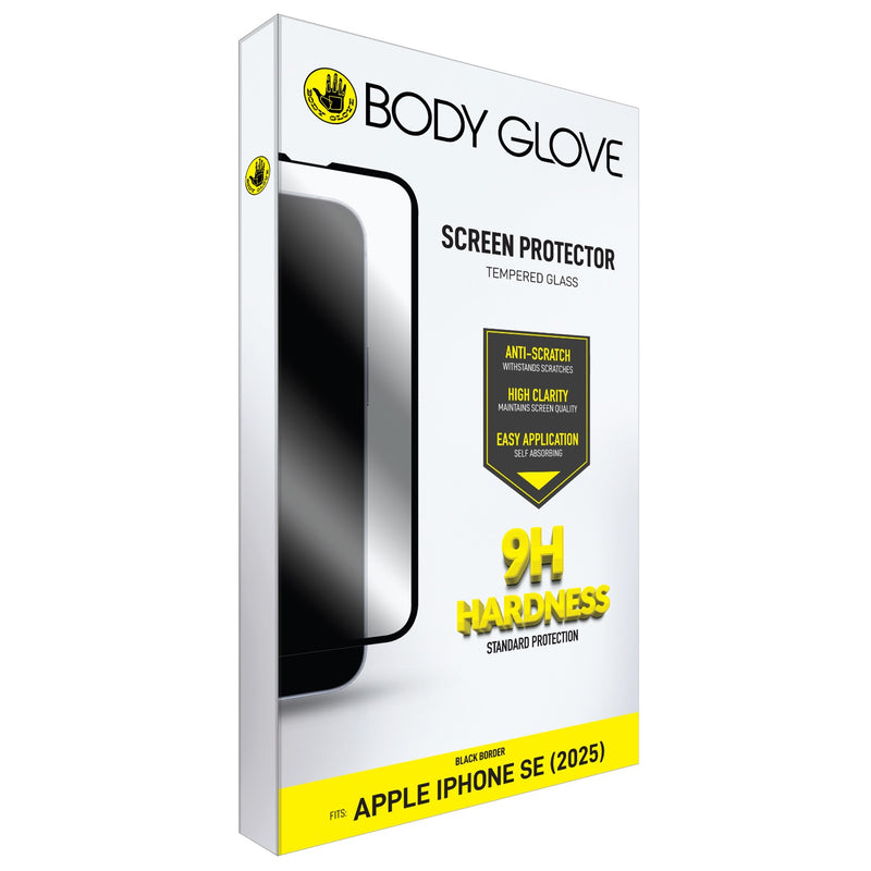 Body Glove Tempered Glass Screen Protector - Apple iPhone 16e - Black Border (BGSGFGTG-IPSE4B)