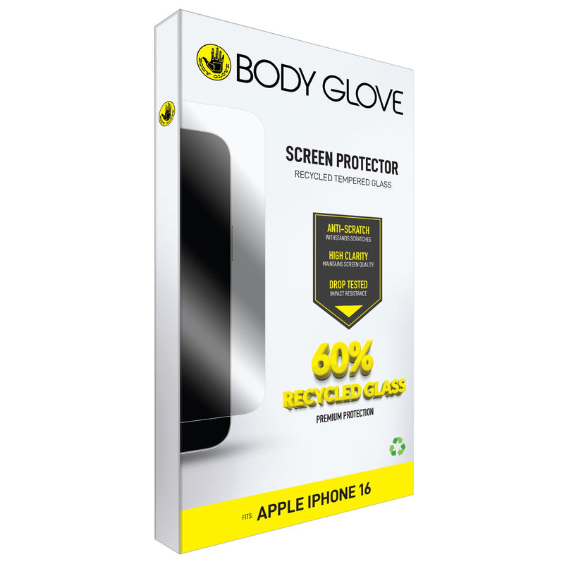 Body Glove Recycled Tempered Glass Screen Protector - Apple iPhone 16 / iPhone 15 - Clear (BGSGRTG-IP16)