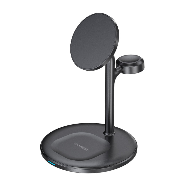 Choetech Fast Wireless 3 In 1 Magnetic Charging Stand T585-F 15W - Black (CHO-T585-F-BK)