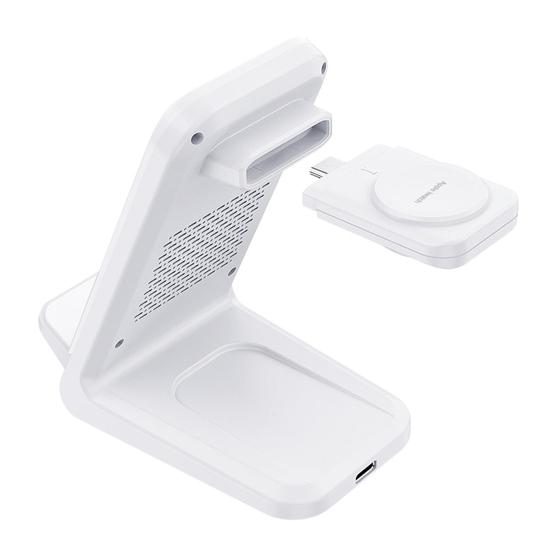 Choetech Fast Wireless 4 In 1 Magnetic Charging Stand T608-F 15W - White (CHO-T608-F-WH)