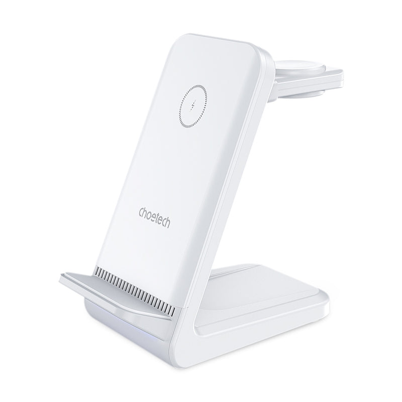 Choetech Fast Wireless 4 In 1 Magnetic Charging Stand T608-F 15W - White (CHO-T608-F-WH)