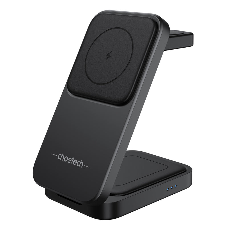 Choetech Fast Wireless 3 In 1 Magnetic Charging Stand T611-F 15W - Black (CHO-T611-F-BK)