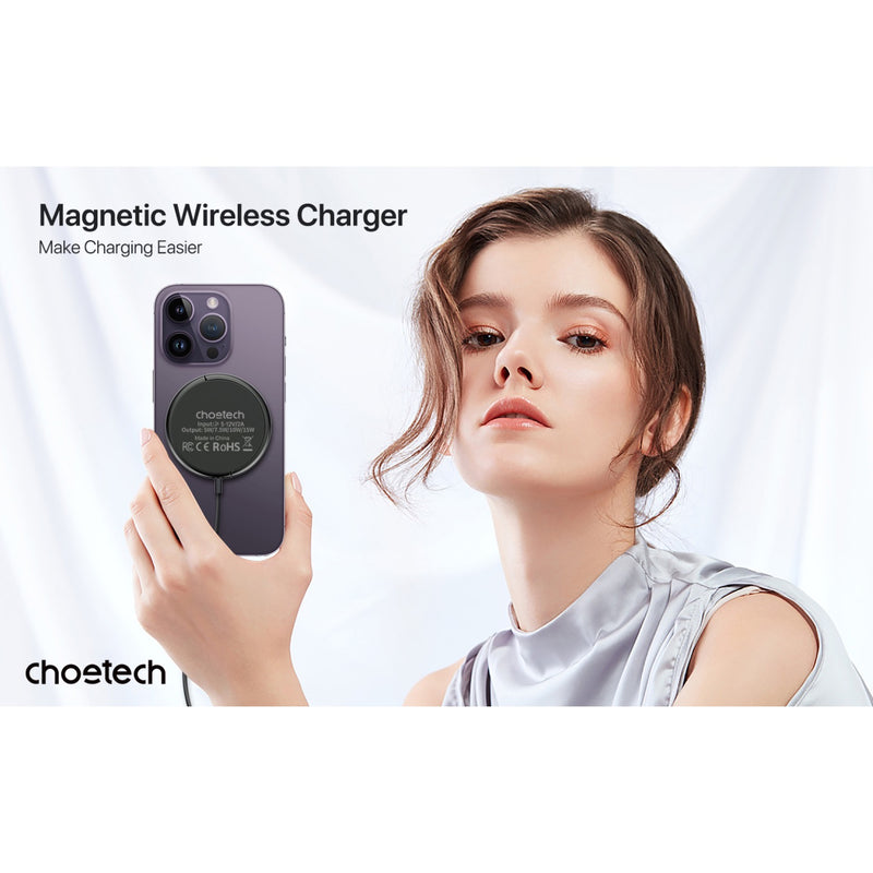 Choetech Fast Wireless Charger With Stand T697-F 15W - Black (CHO-T697-F-BK)