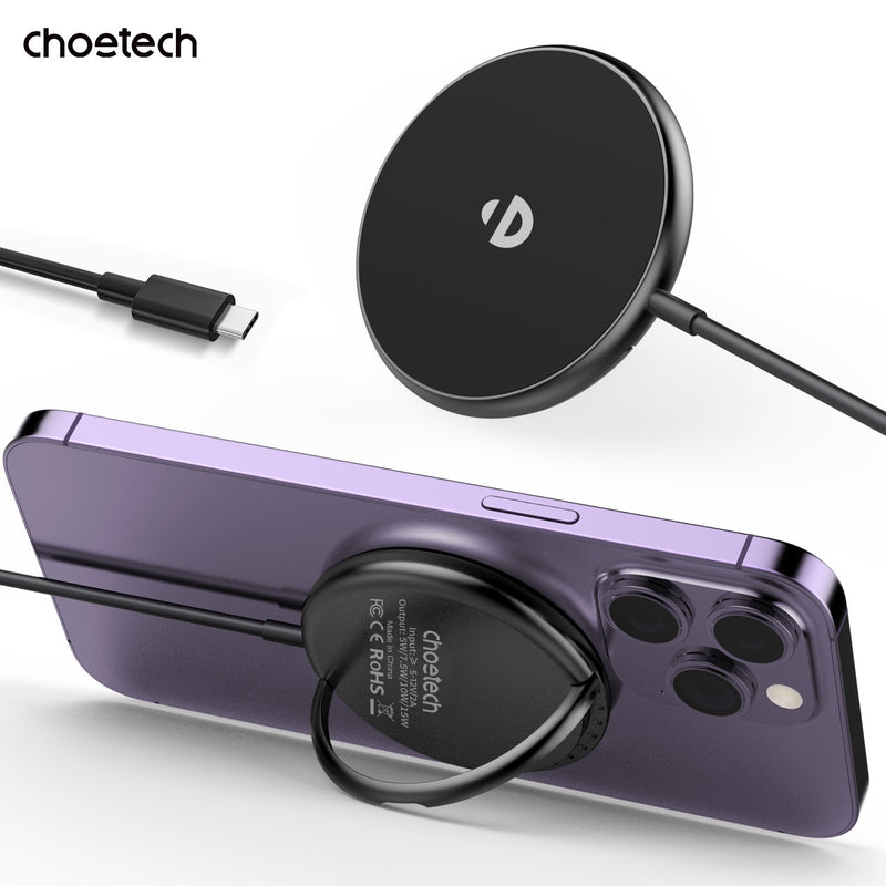 Choetech Fast Wireless Charger With Stand T697-F 15W - Black (CHO-T697-F-BK)