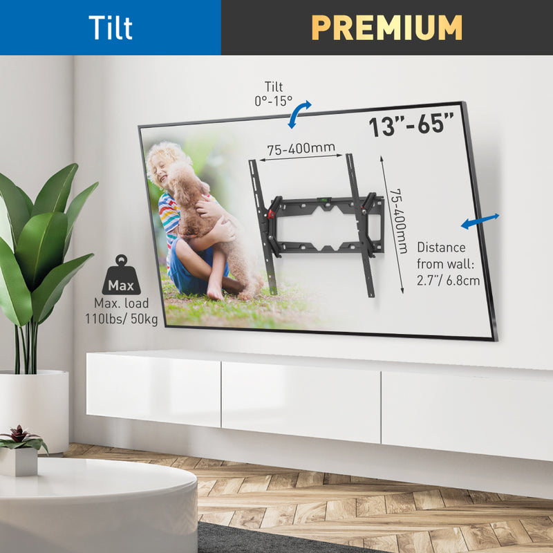 Barkan Fixed Mount With Tilt - Up to 65"