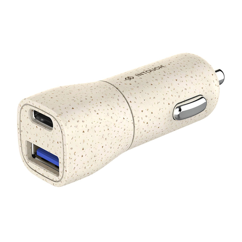 INTOUCH Biodegradable PD/USB Car Charger 20W - Wheat Straw (IT-CLA4011)