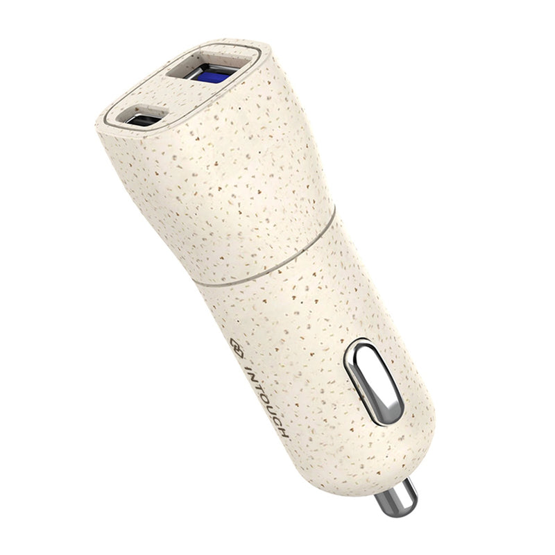 INTOUCH Biodegradable PD/USB Car Charger 20W - Wheat Straw (IT-CLA4011)