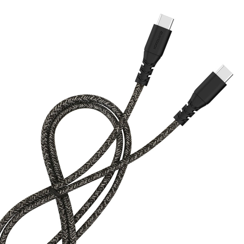 INTOUCH Type-C To Type-C Recycled Braided Cable 2 Metre - Black (IT-CSC4008)