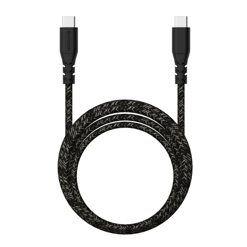 INTOUCH Type-C To Type-C Recycled Braided Cable 2 Metre - Black (IT-CSC4008)