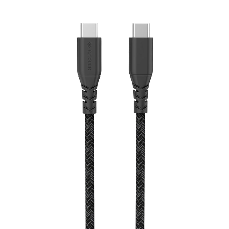 INTOUCH Type-C To Type-C Recycled Braided Cable 2 Metre - Black (IT-CSC4008)