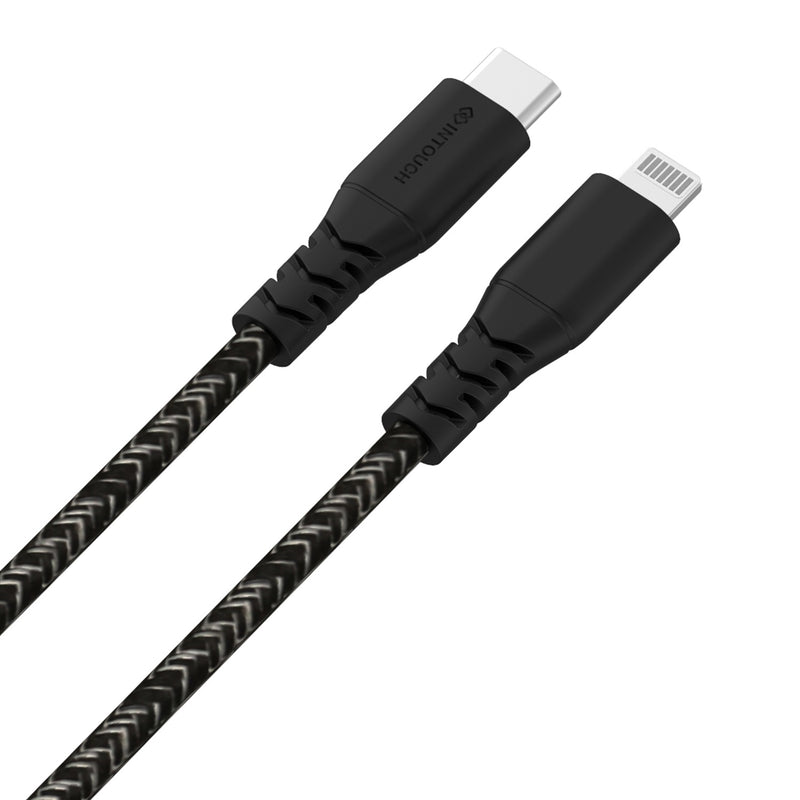 INTOUCH Type-C To MFI Lightning Recycled Braided Cable 2 Metre - Black (IT-CSC4009)