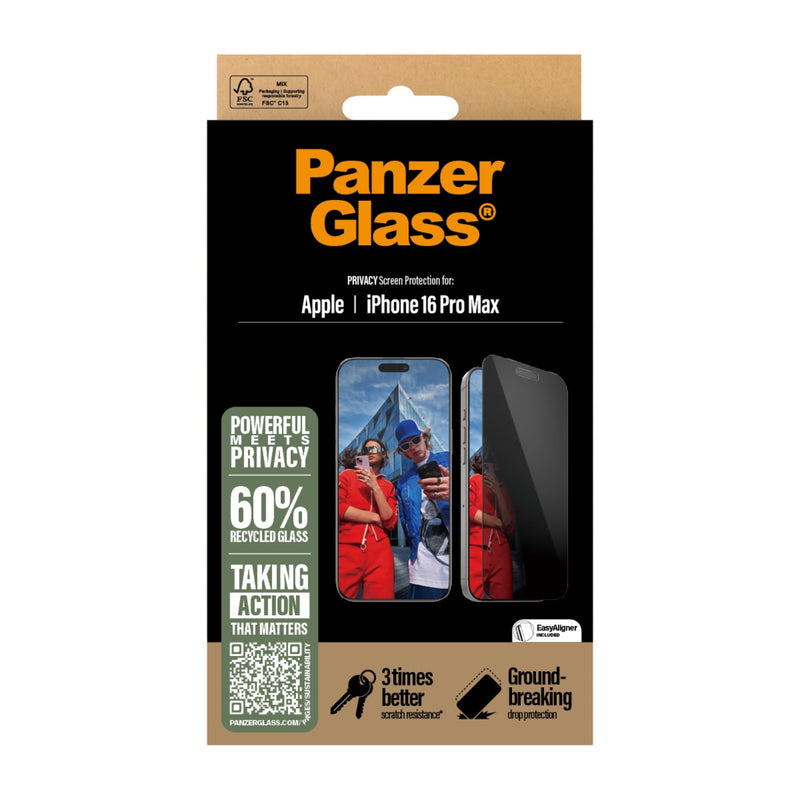 PanzerGlass Privacy Screen Protector Ultra Wide Fit - Apple iPhone 16 Pro Max - Black (P2864)