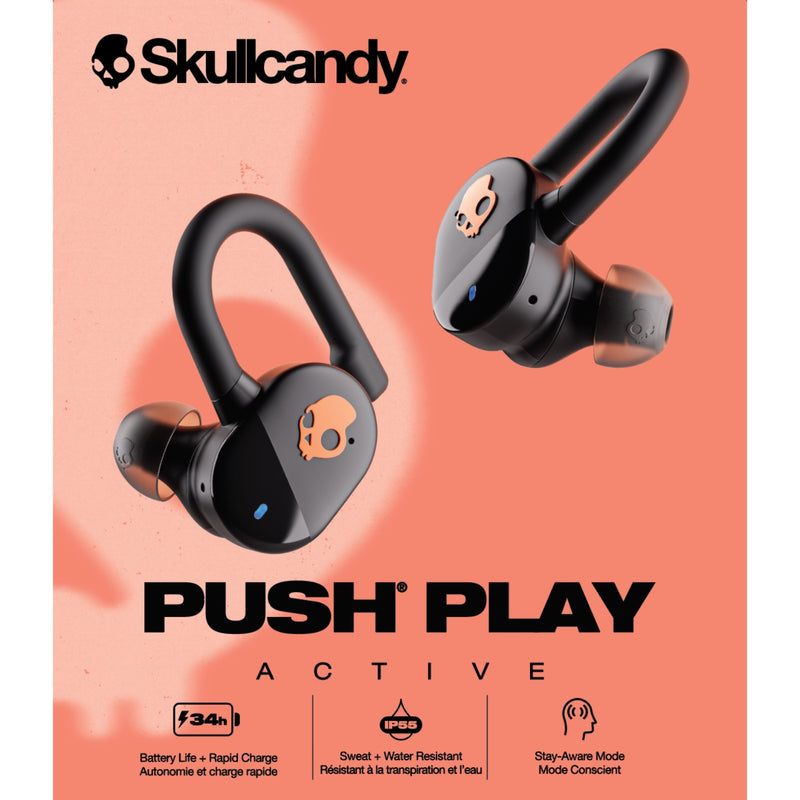 Push® Play Active True Wireless Earbuds - Black/Orange (S2PPW-S749)