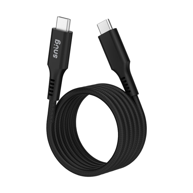 Snug Type-C To Type-C Magnetic Braided Cable 60W -  1.2 Metre - Black (SNPW-CMAGTYC-BK)