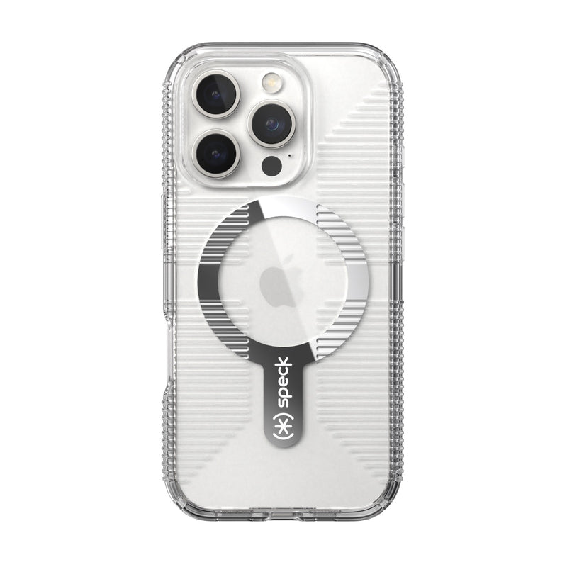 Speck Gemshell Grip MagSafe Case - Apple iPhone 16 Pro - Clear & Chrome (SPK150709-5085)