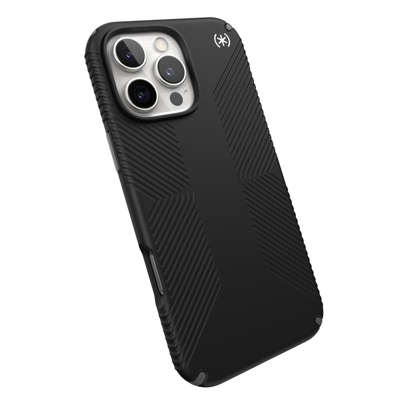 Speck Presidio2 Grip Case - Apple iPhone 16 Pro Max - Black & Slate Grey (SPK150776-3205)