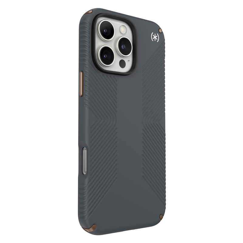 Speck Presidio2 Grip Case - Apple iPhone 16 Pro Max - Charcoal Grey & Cool Bronze (SPK150776-3212)