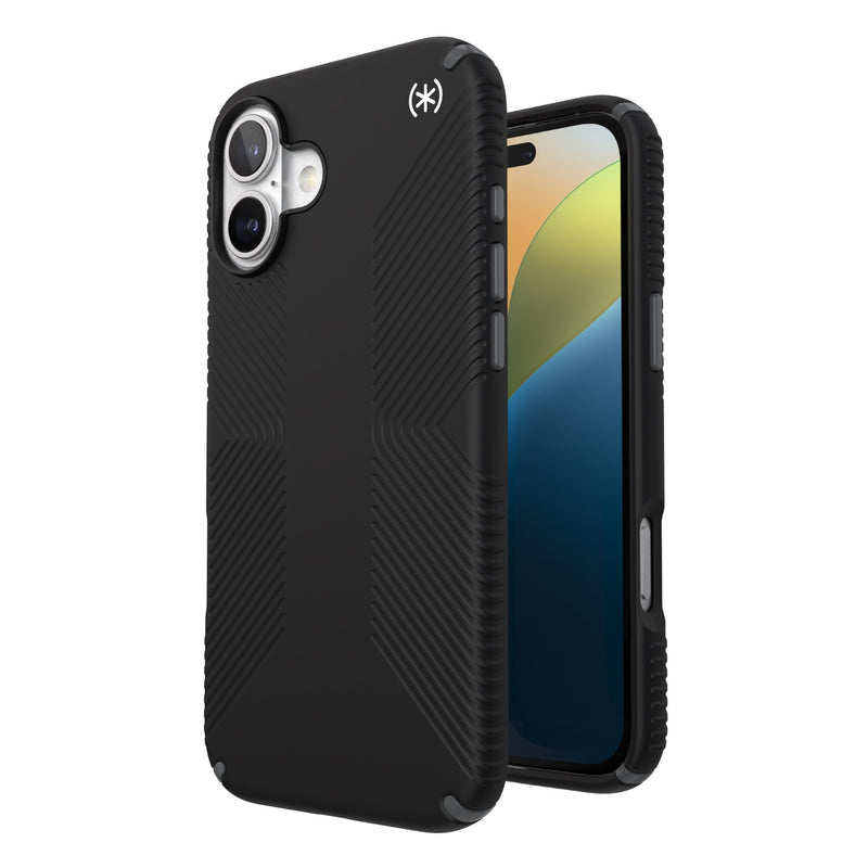 Speck Presidio2 Grip Case - Apple iPhone 16 Plus - Black & Slate Grey (SPK150777-3205)