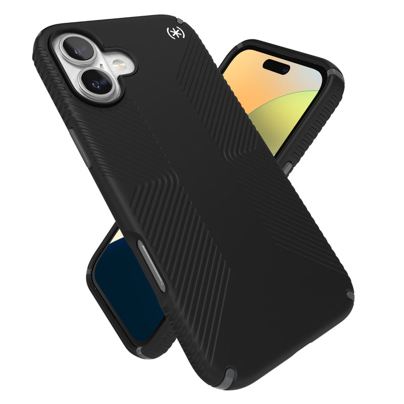 Speck Presidio2 Grip Case - Apple iPhone 16 Plus - Black & Slate Grey (SPK150777-3205)