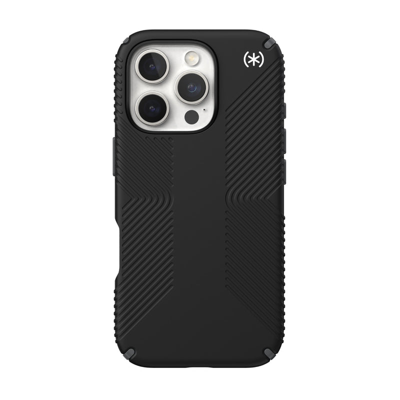 Speck Presidio2 Grip Case - Apple iPhone 16 Pro - Black & Slate Grey (SPK150778-3205)