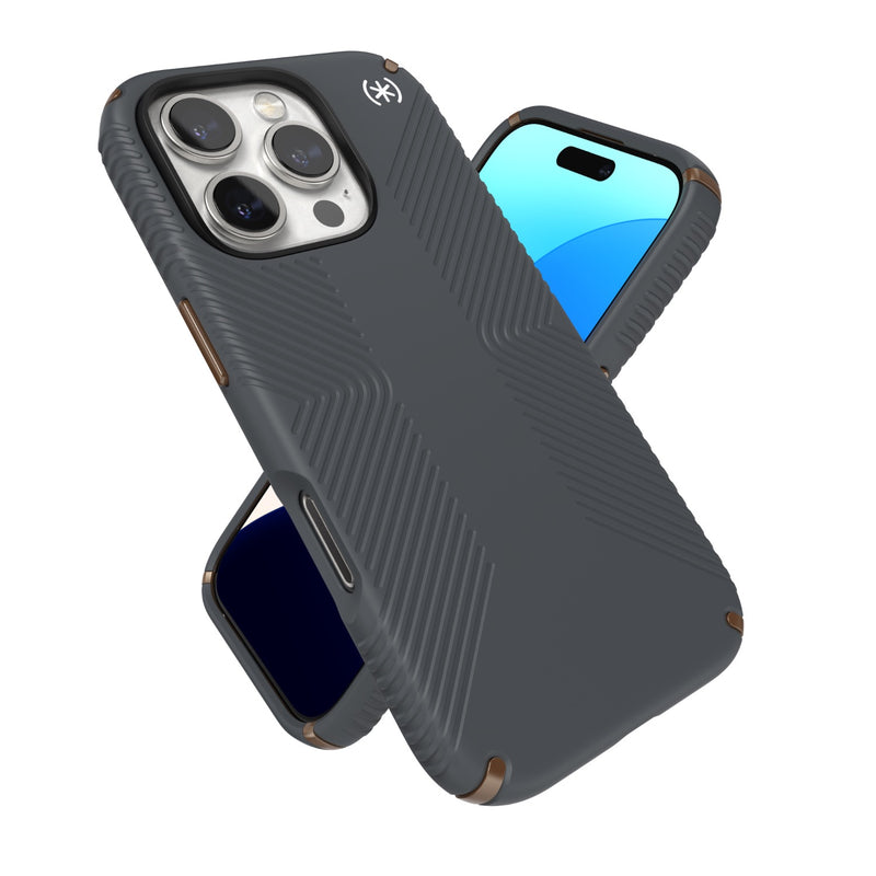 Speck Presidio2 Grip Case - Apple iPhone 16 Pro - Charcoal Grey & Cool Bronze (SPK150778-3212)