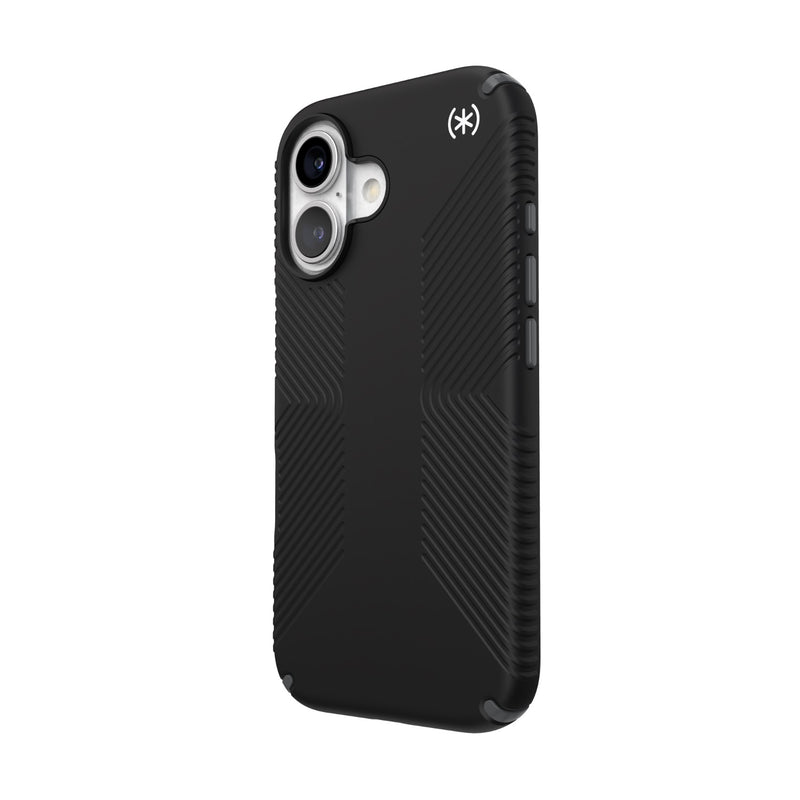 Speck Presidio2 Grip Case - Apple iPhone 16 - Black & Slate Grey (SPK150779-3205)