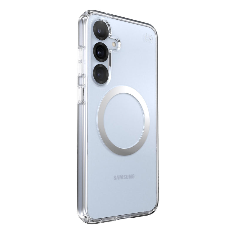 Speck Presidio Perfect Clear Magnet Case - Samsung Galaxy S25+ - Clear & Chrome (SPK150885-3199)