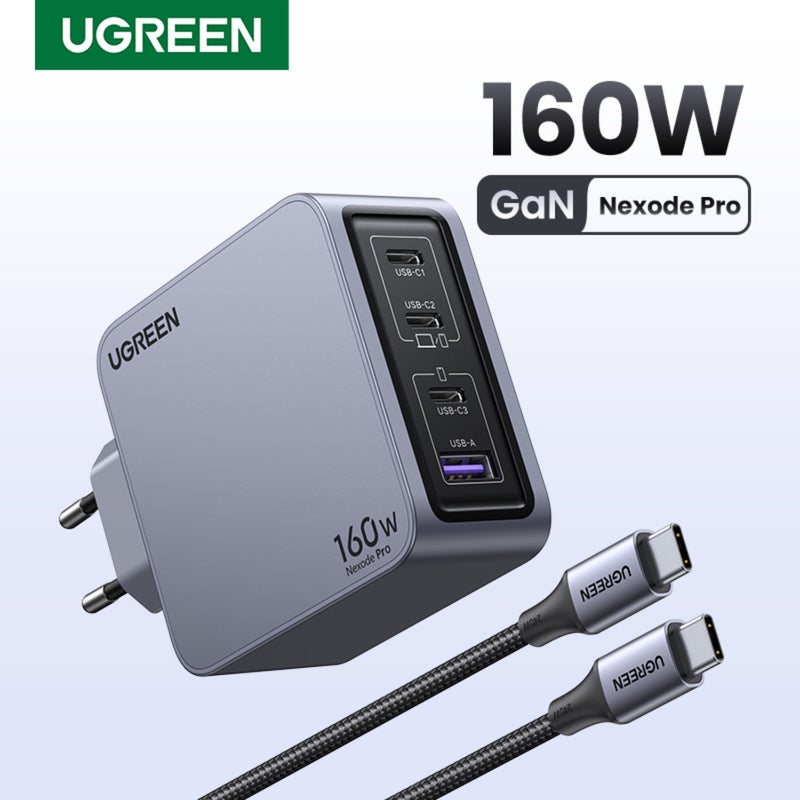 UGREEN Nexode Pro 4 Port PD/USB Wall Charger 160W - Grey (UG-X763-25877)