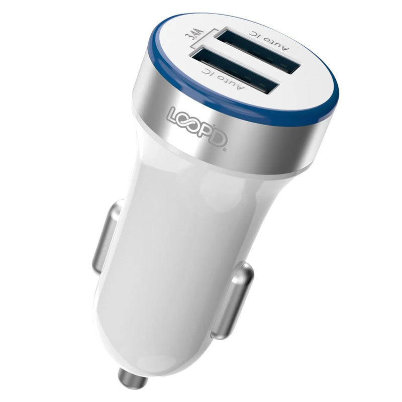 LOOP'D Dual USB Port Car Charger - 17W